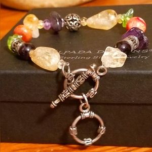 RARE Silpada Sterling Silver & Gemstone Bracelet